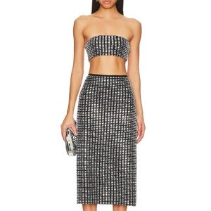 WeWoreWhat Geo Crystal tube top and skirt set